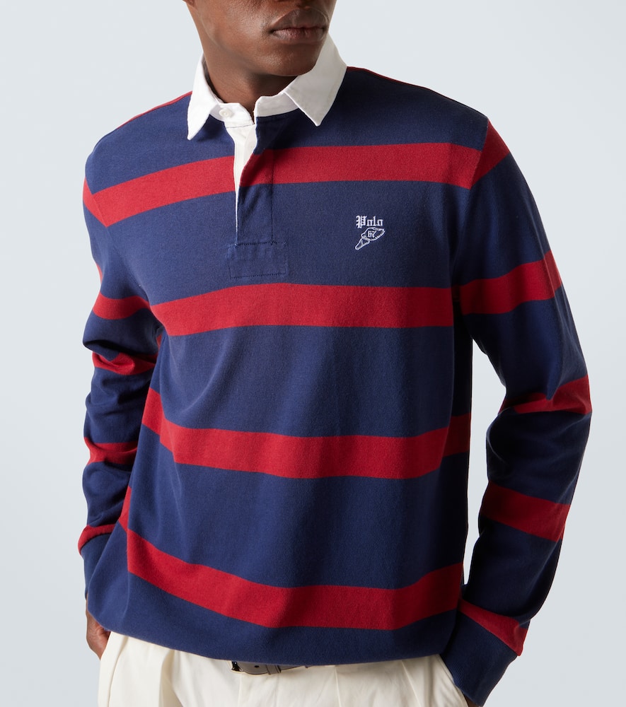 Striped cotton polo shirt
