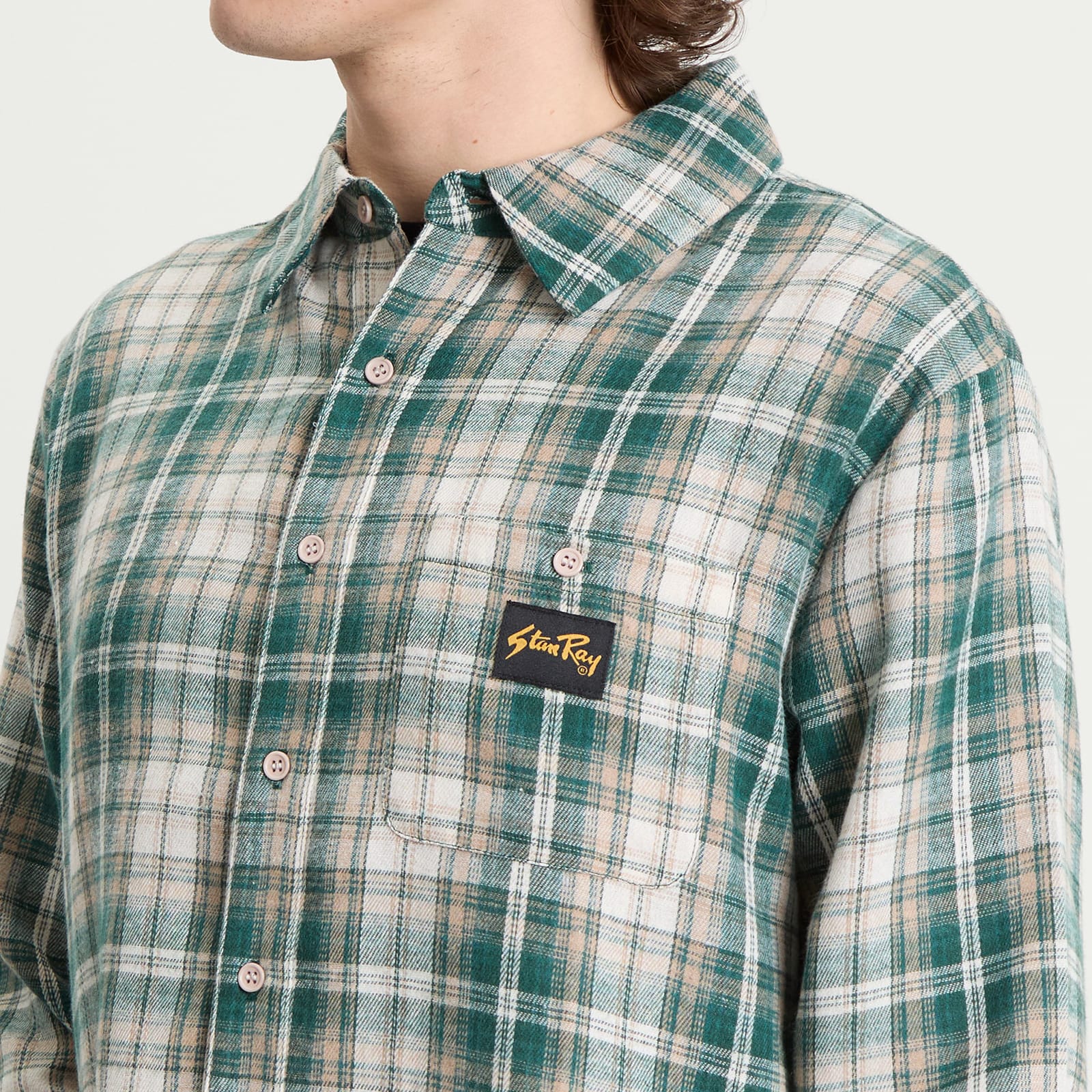 Men's Flannel Shirt Green Plaid