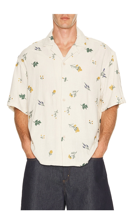 Bound Botanic Shirt in Cream. S. Also in M, L, XL/1X