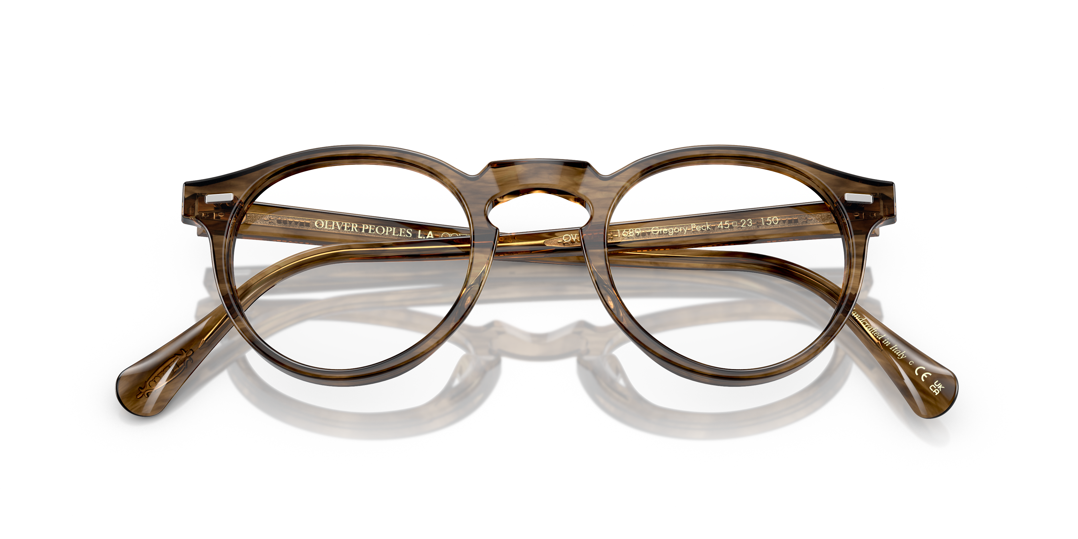 Oliver Peoples Unisex Oliver Peoples OV5186 GREGORY PECK 1689 Montature da vista Acetato Marrone Trasparente Pantos Normale
