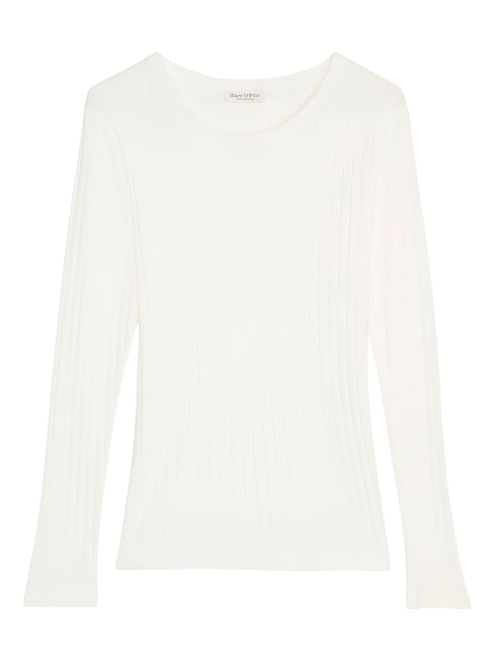 Ribbed long-sleeve top - White