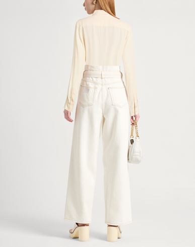 Woman Shirt Ivory Size 10 Acetate, Silk