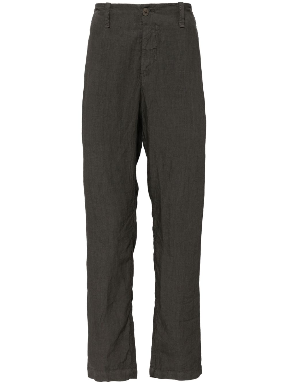 Regular fit linen trouser - Grey