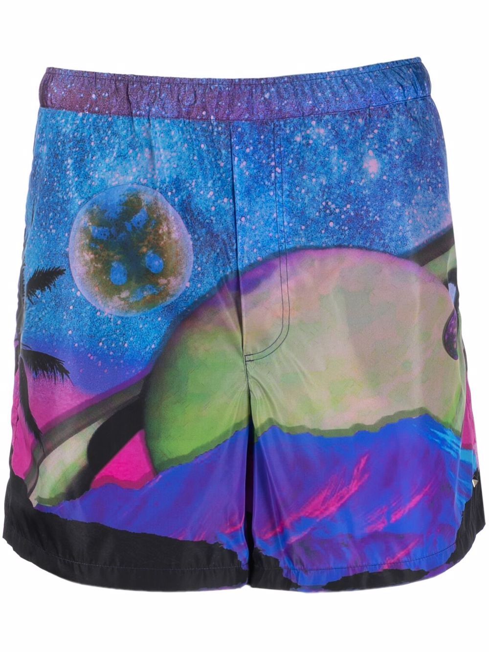 Graphic-print swim shorts - Blue