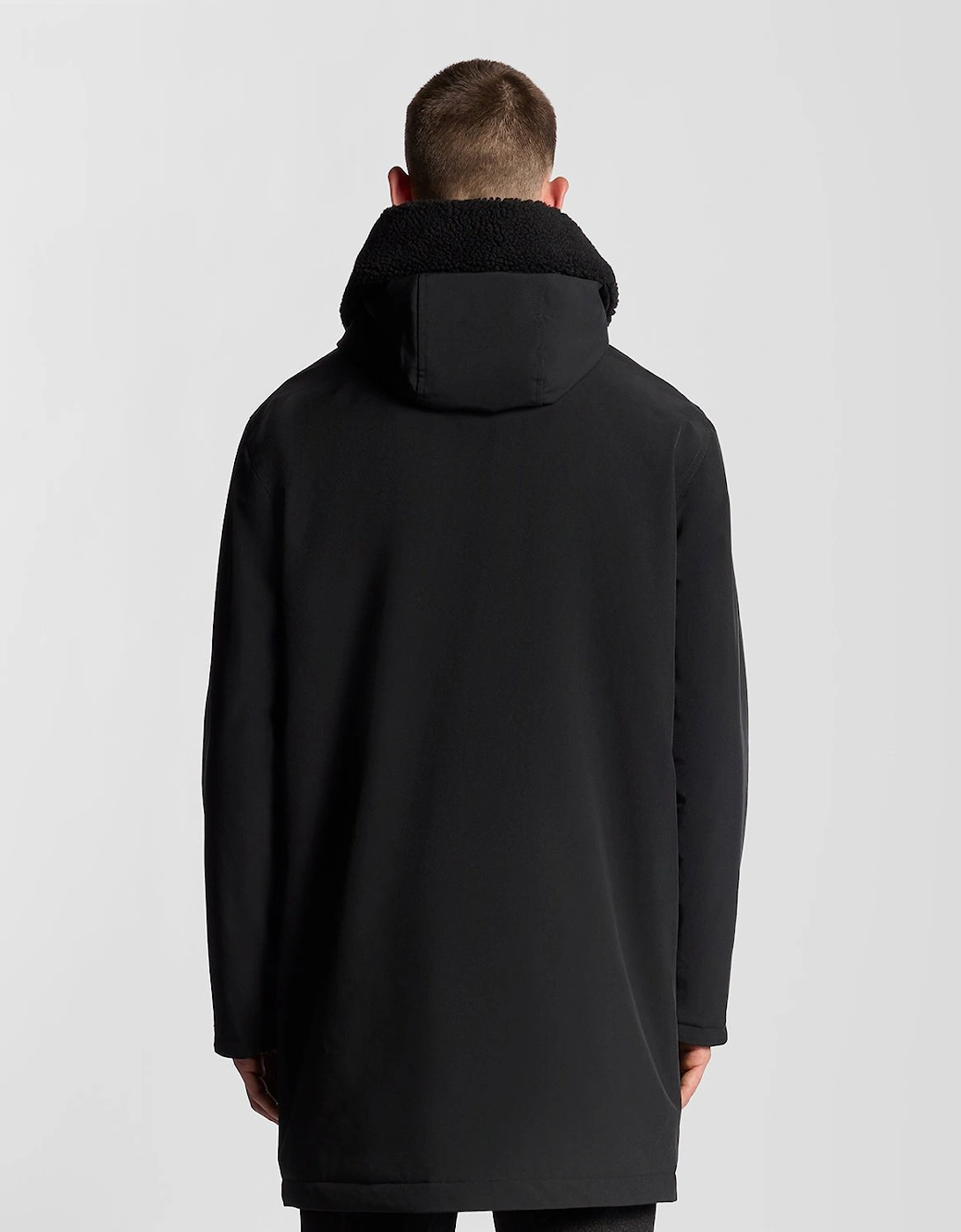 Lyle And Scott Men's Heavyweight Faux Shearling Collar Parka - Black - : 44/Regular