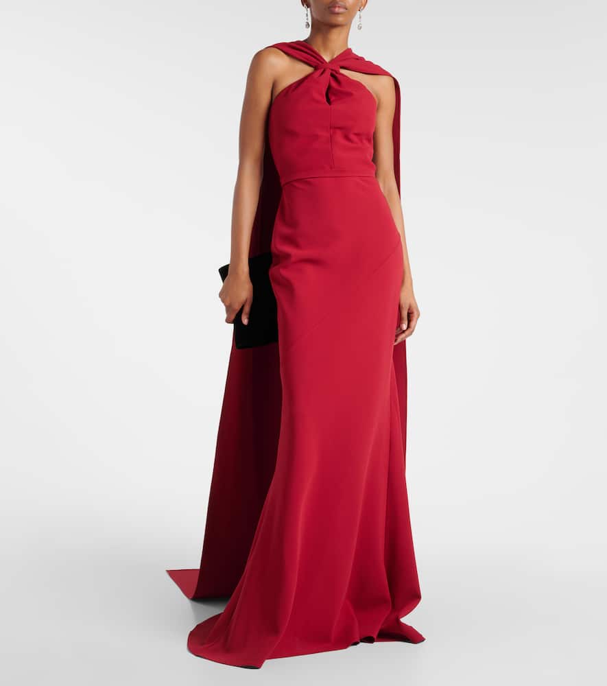Lilien halterneck crêpe gown