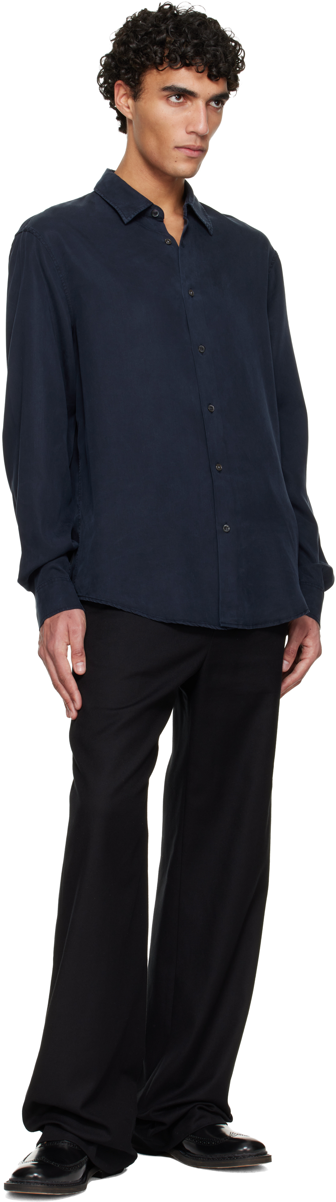 Black Straight-Fit Trousers