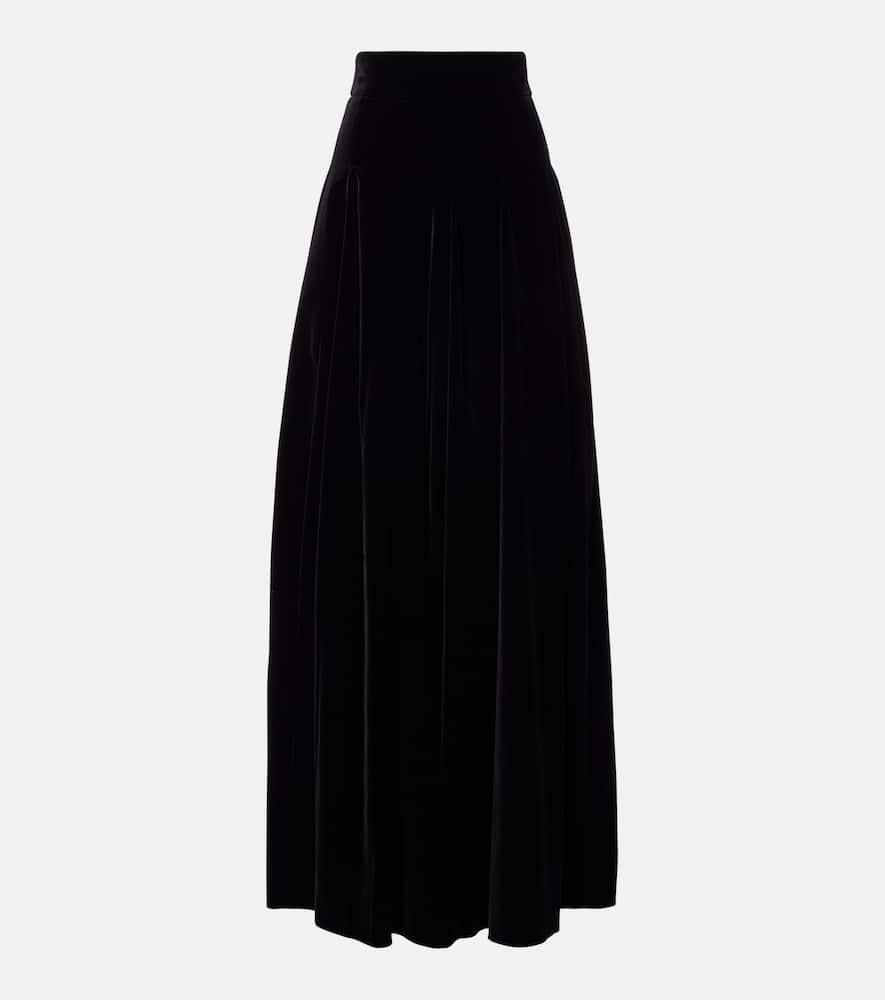 Cotton velvet maxi skirt