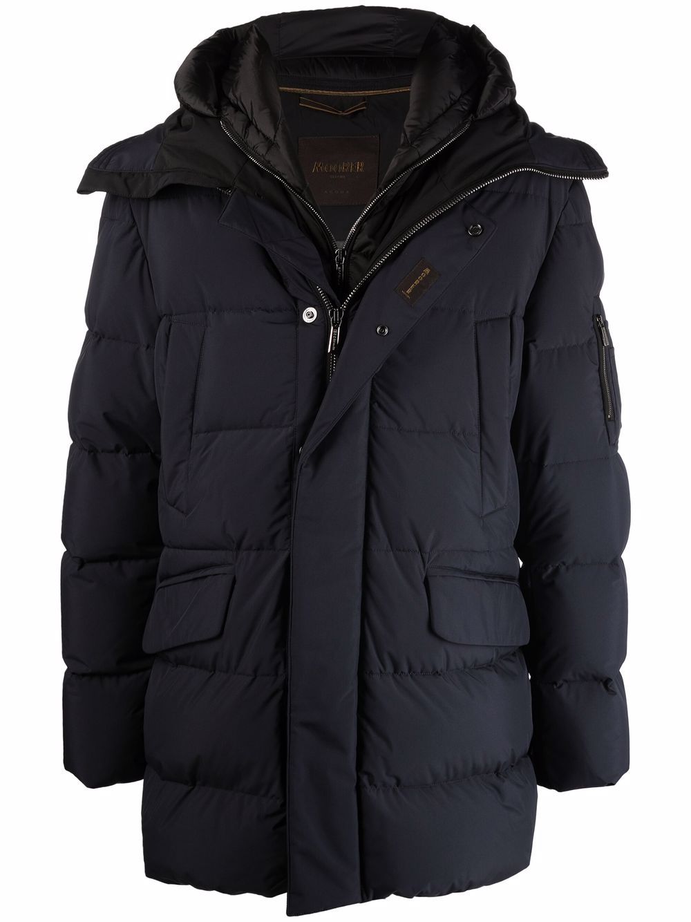 Padded zip-up coat - Blue