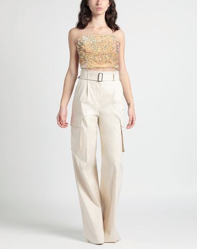 Woman Top Beige Size 4 Polyester, Wool, Viscose, Elastane