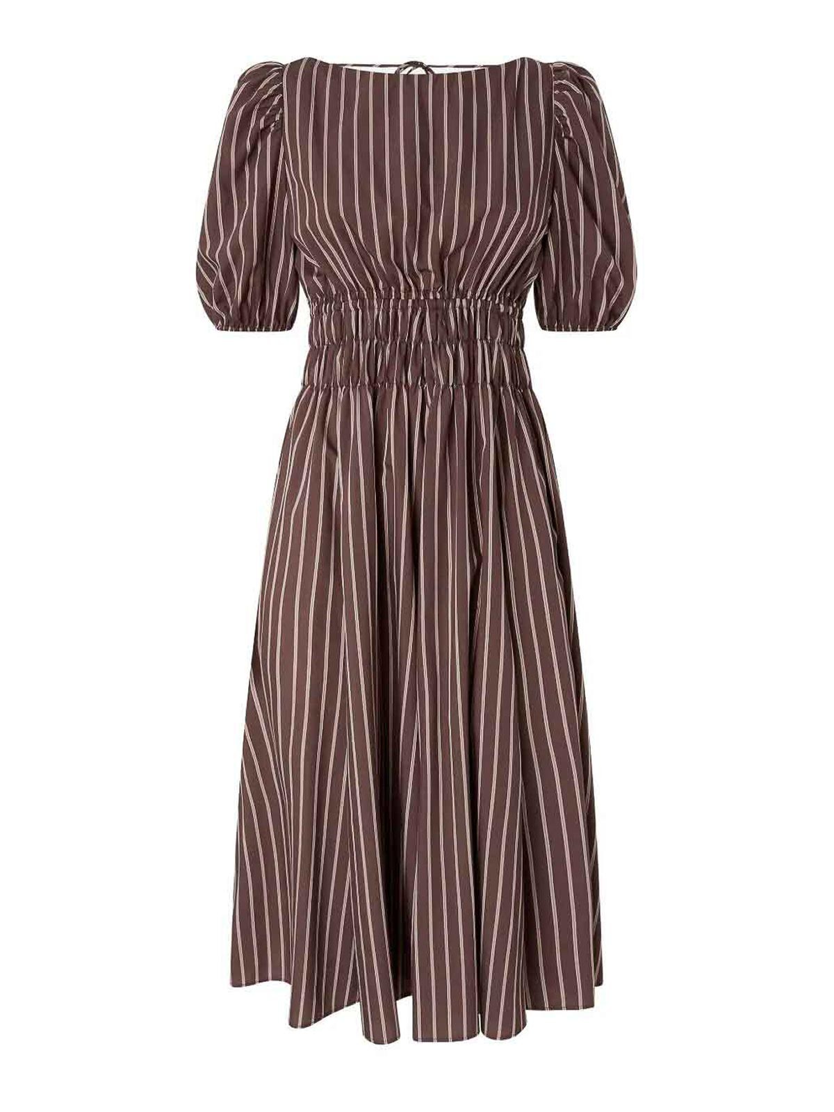 Striped midi dress with open back - 36