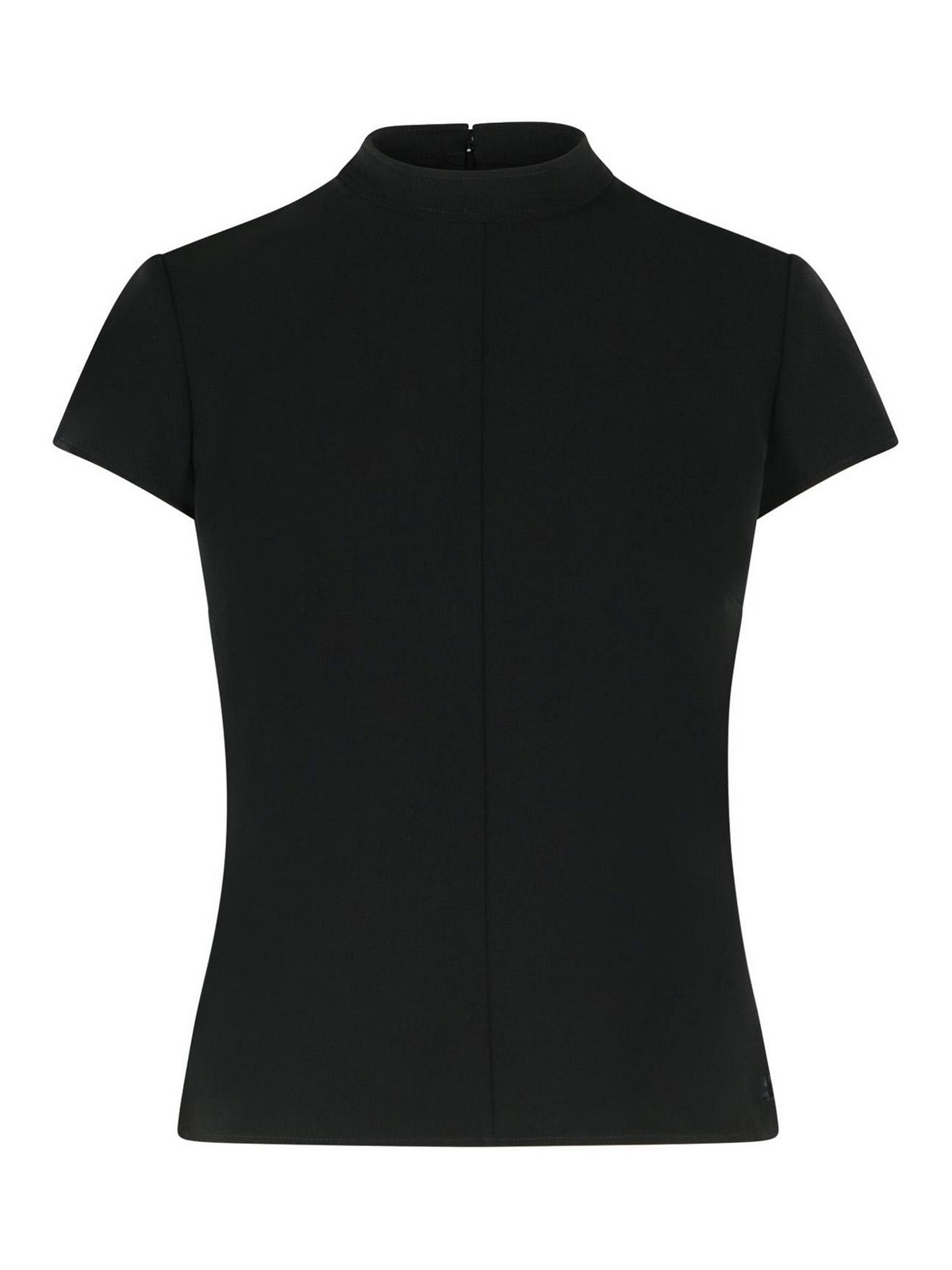 Courrèges - mock neck nylon silk short sleeve top