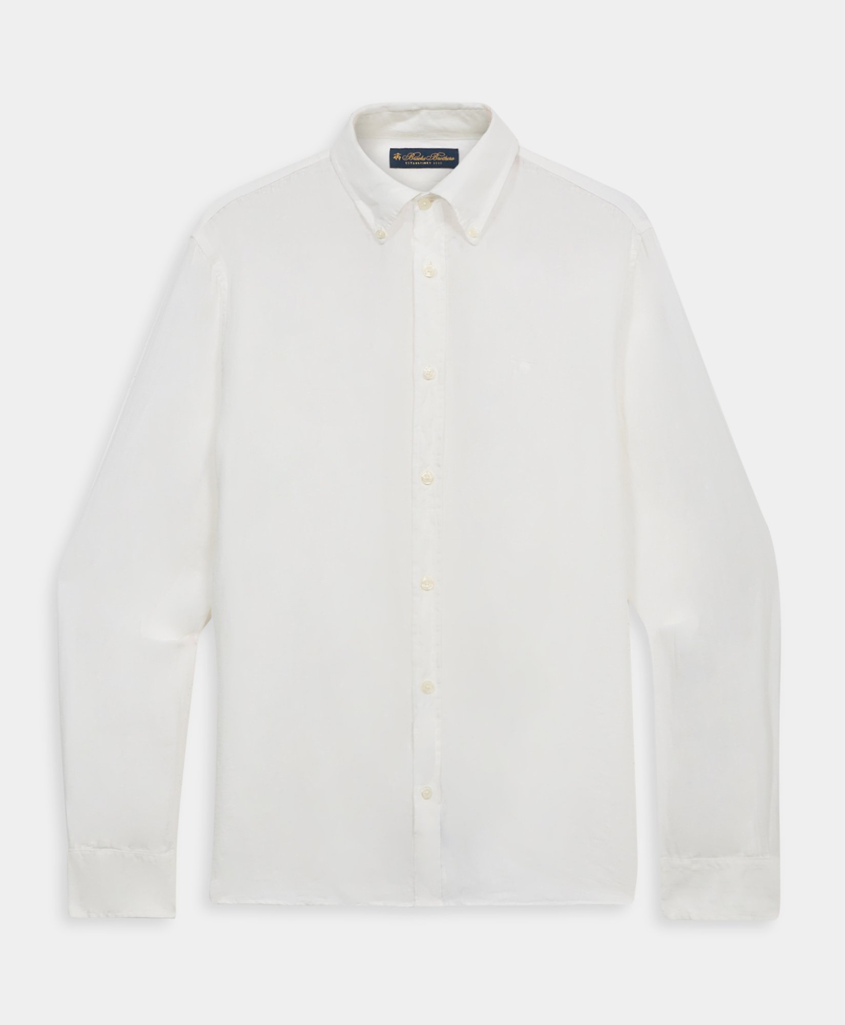 Slim Fit Linen Shirt With Button Down Collar