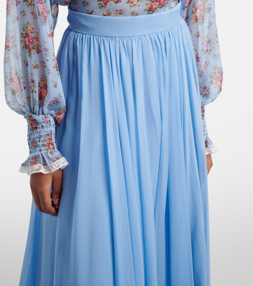 Silk chiffon midi skirt