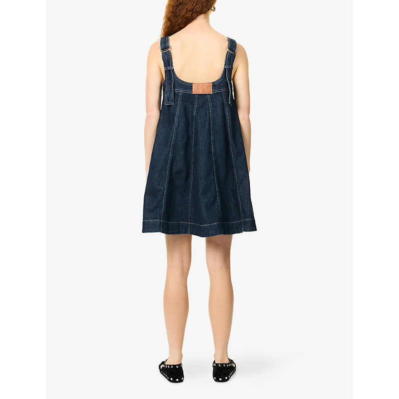 Womens Immy Flared Denim Mini Dress
