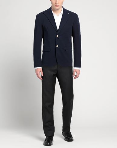Bl.11 Block Eleven Man Blazer Midnight blue Size 38 Cotton, Elastane