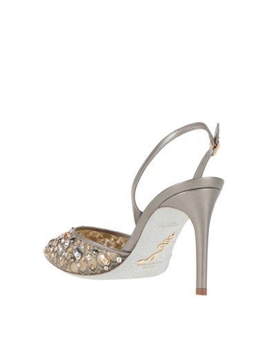 Woman Pumps Grey Size 12 Textile fibers, Leather