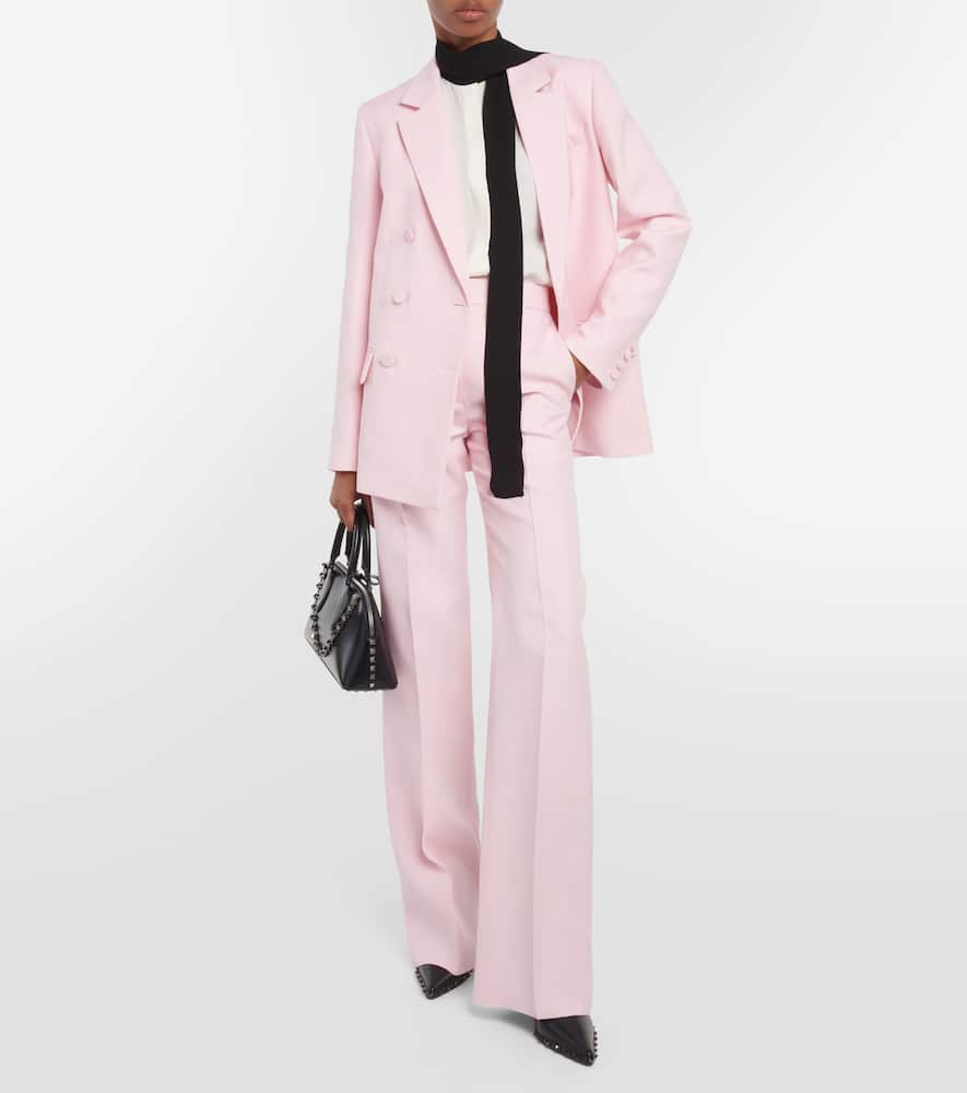 Wool and silk wide-leg pants