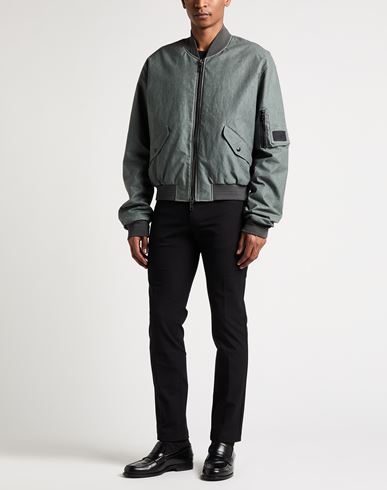 Man Jacket Military green Size 38 Linen, Polyamide