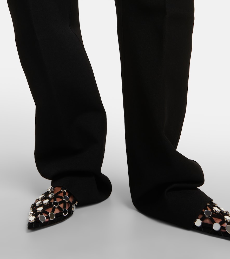 Wide-leg satin pants