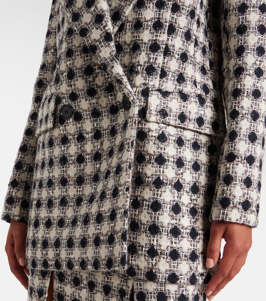 Double-breasted tweed blazer