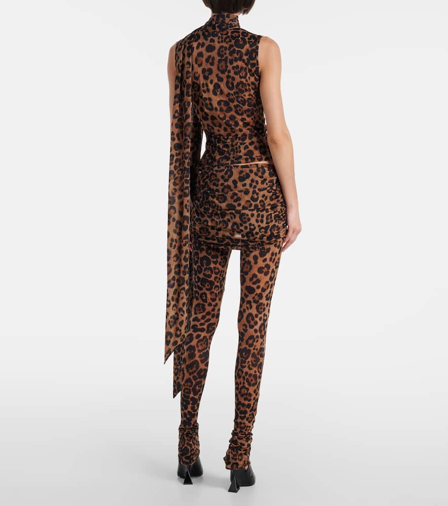 Leopard-printed jersey top