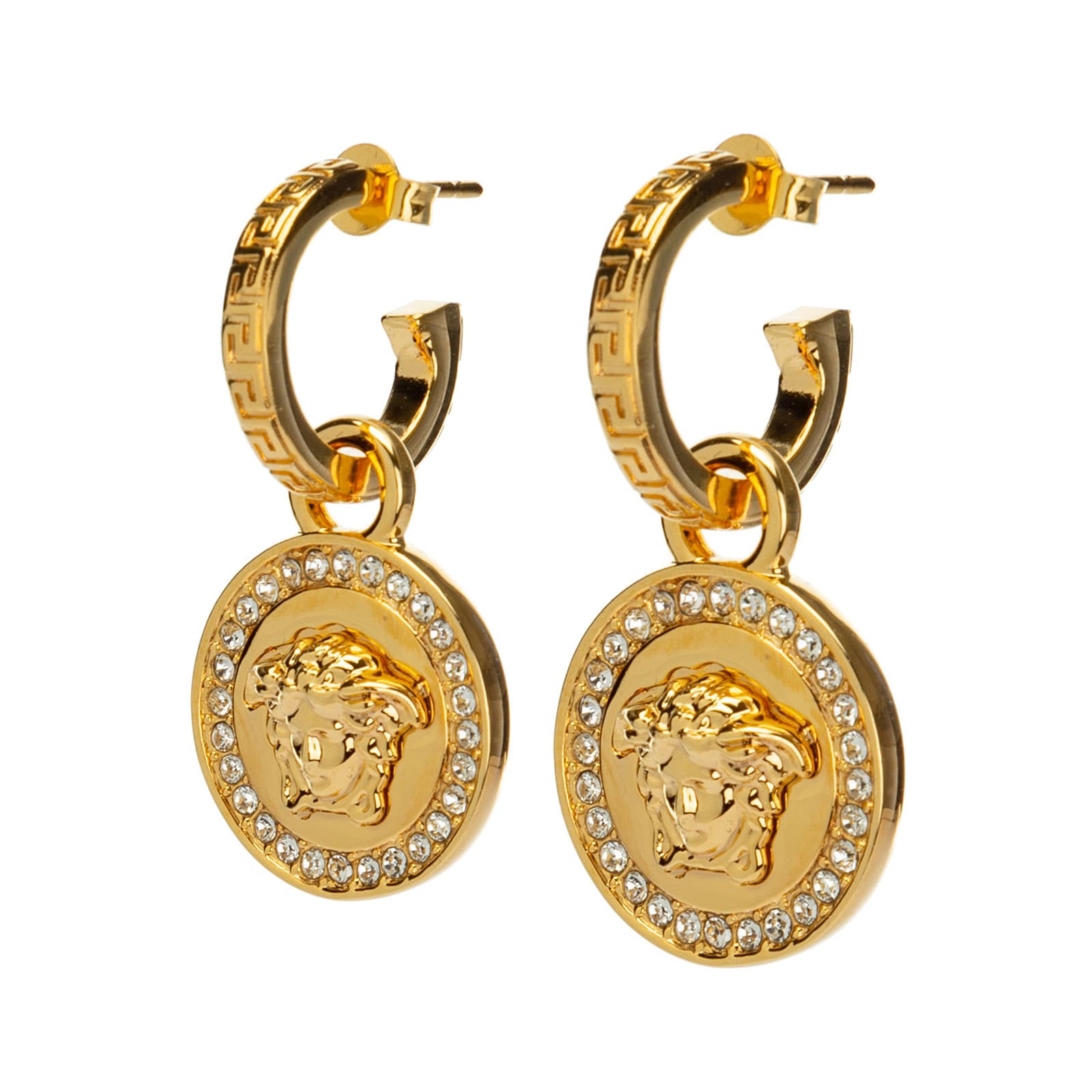 Greca and Medusa drop earrings