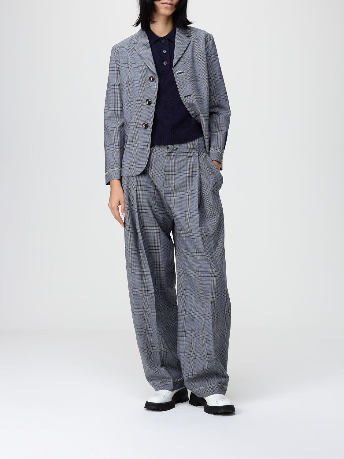 Checked blazer - Blue