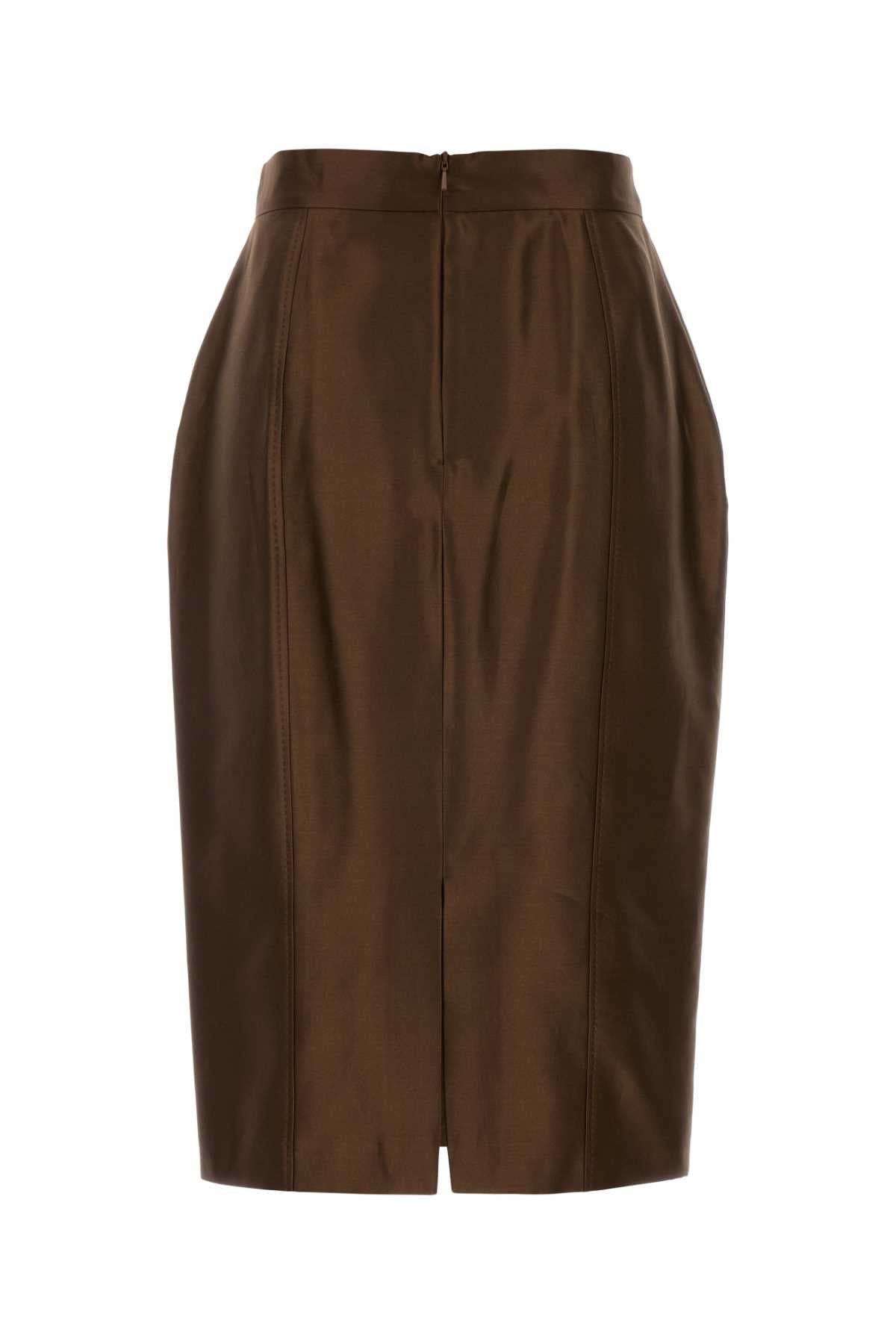 Mm Studio Chocolate Cotton Blend Egoista Skirt