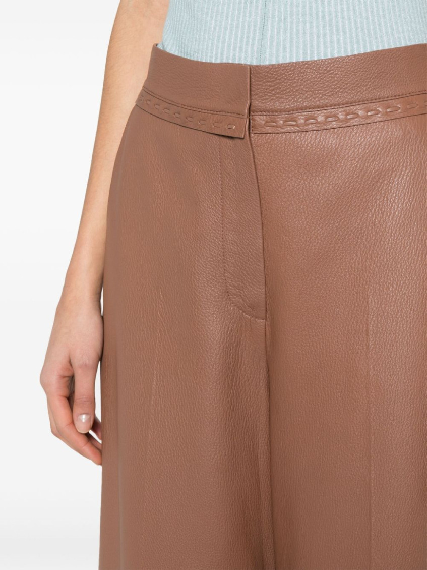 Brown Classic Straight Fit Pants