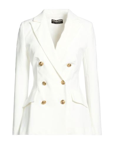 Woman Blazer Off white Size 6 Cotton, Polyamide, Elastane