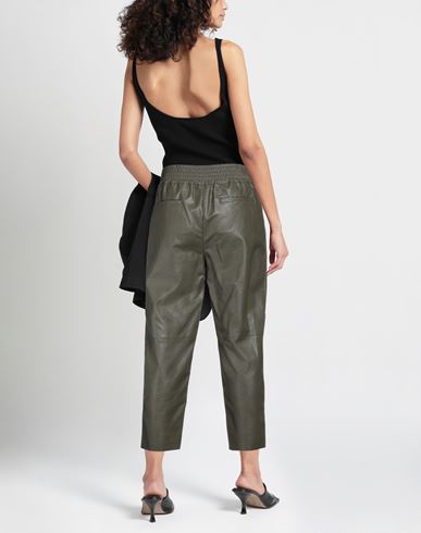 Woman Pants Military green Size 4 Viscose, Polyurethane