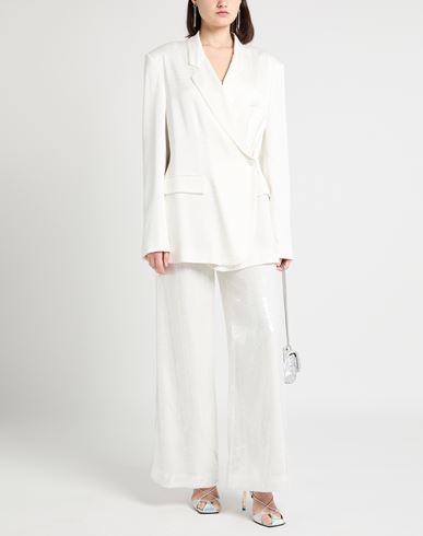 Woman Blazer White Size 8 Viscose