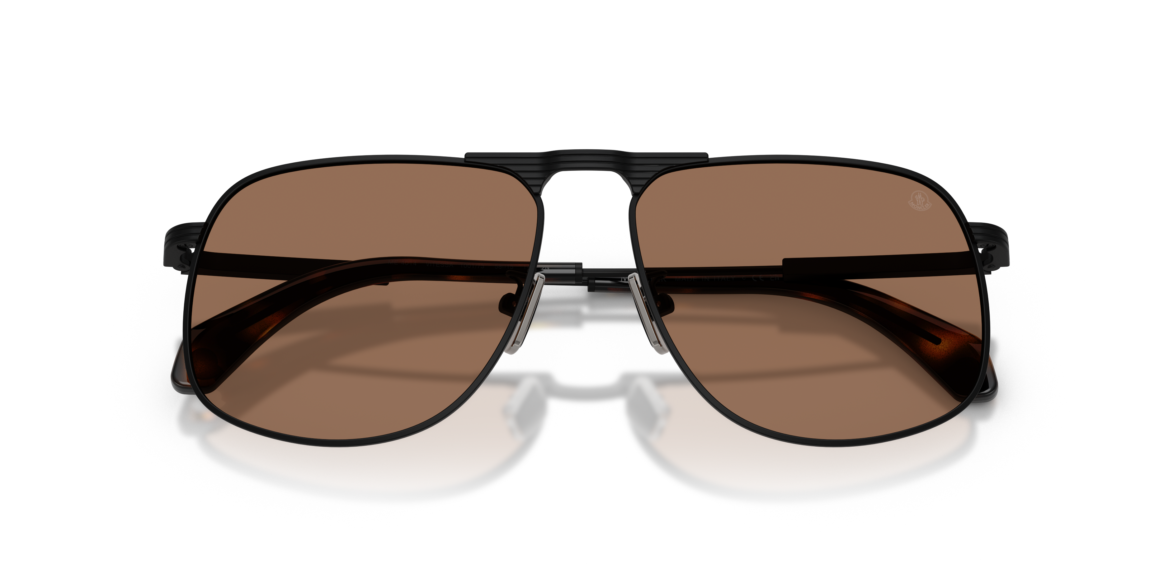 Moncler Unisex Moncler ME4014 VITESSA 100173 Gafas de sol Acero Negro Marrón Piloto Norma