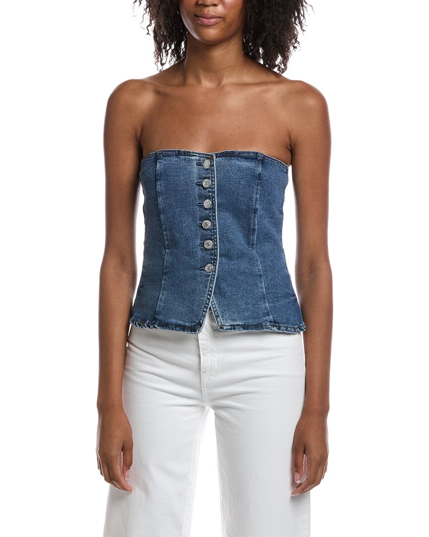 Current/Elliott Strapless Button Front Bustier Tube Top