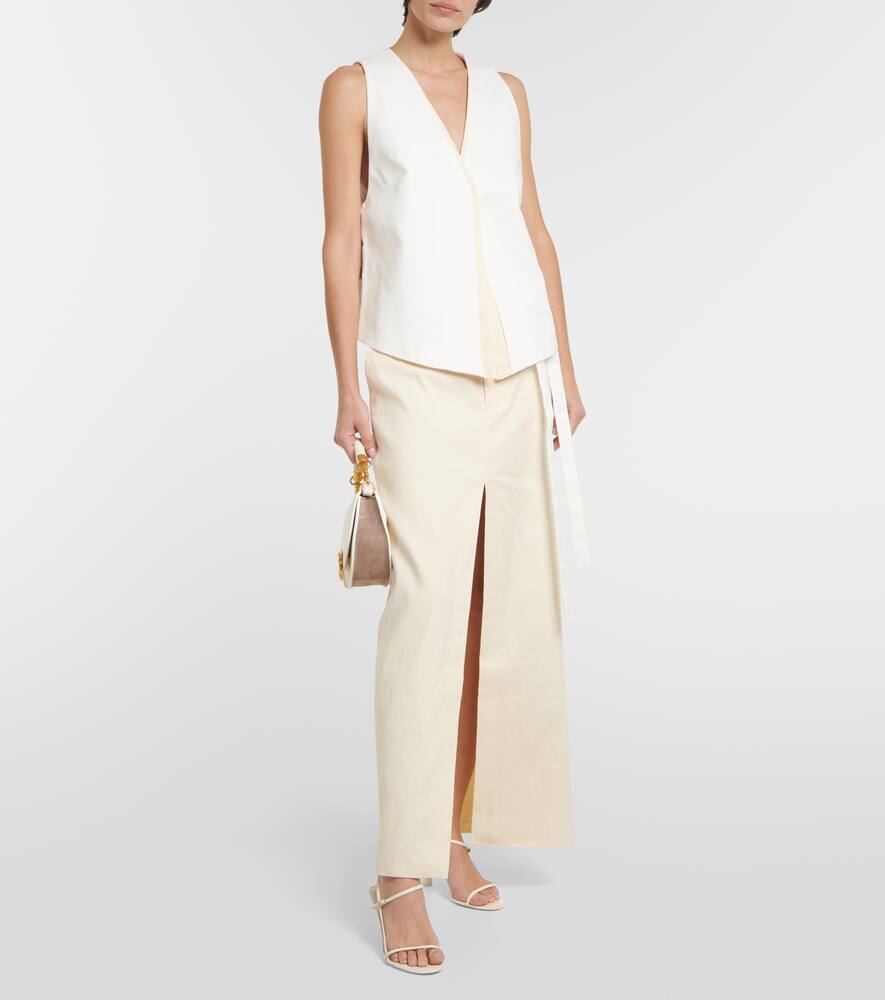 SIR Dune mid-rise linen-blend maxi skirt