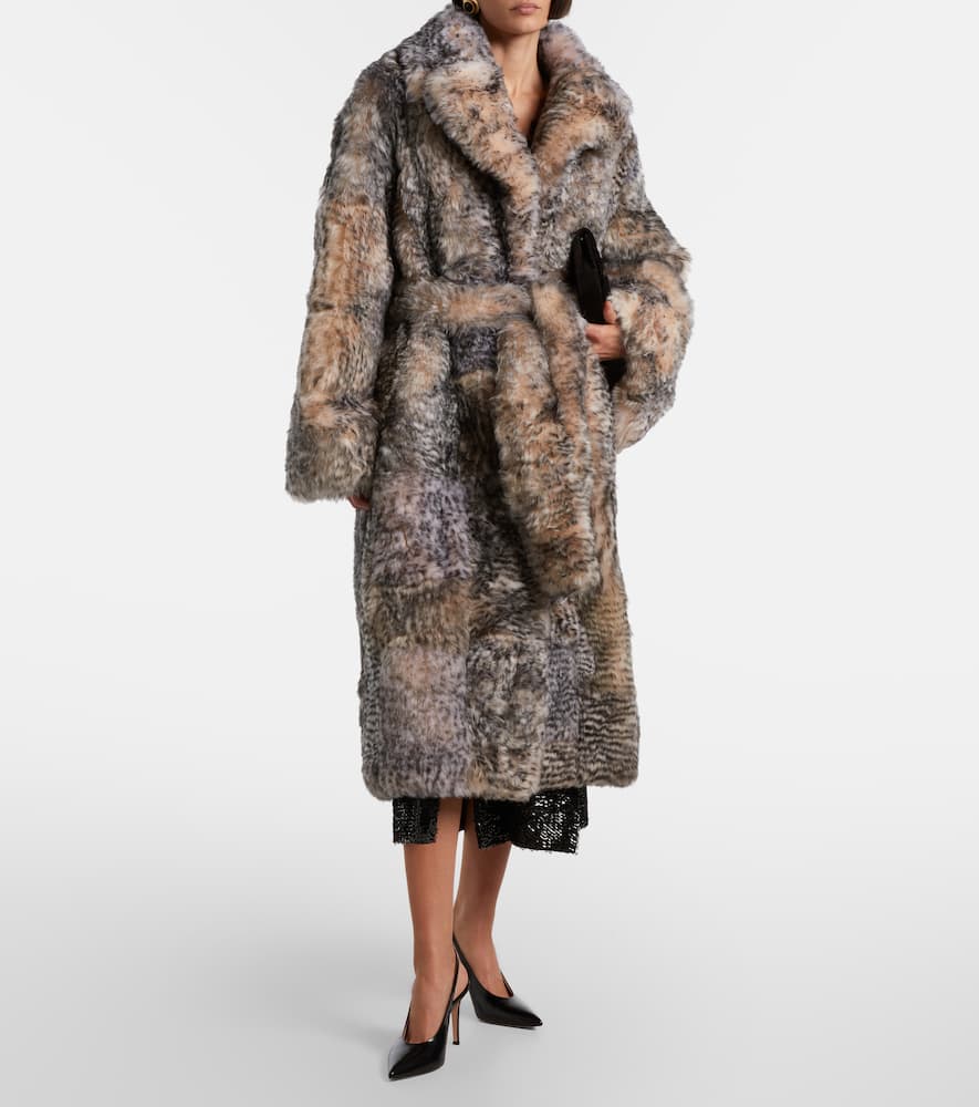 Shearling wrap coat