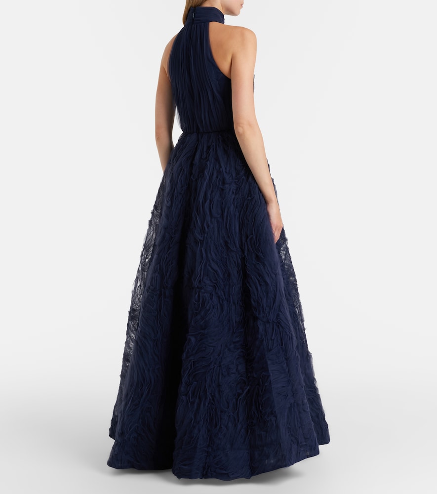 Jasmine pleated tulle gown
