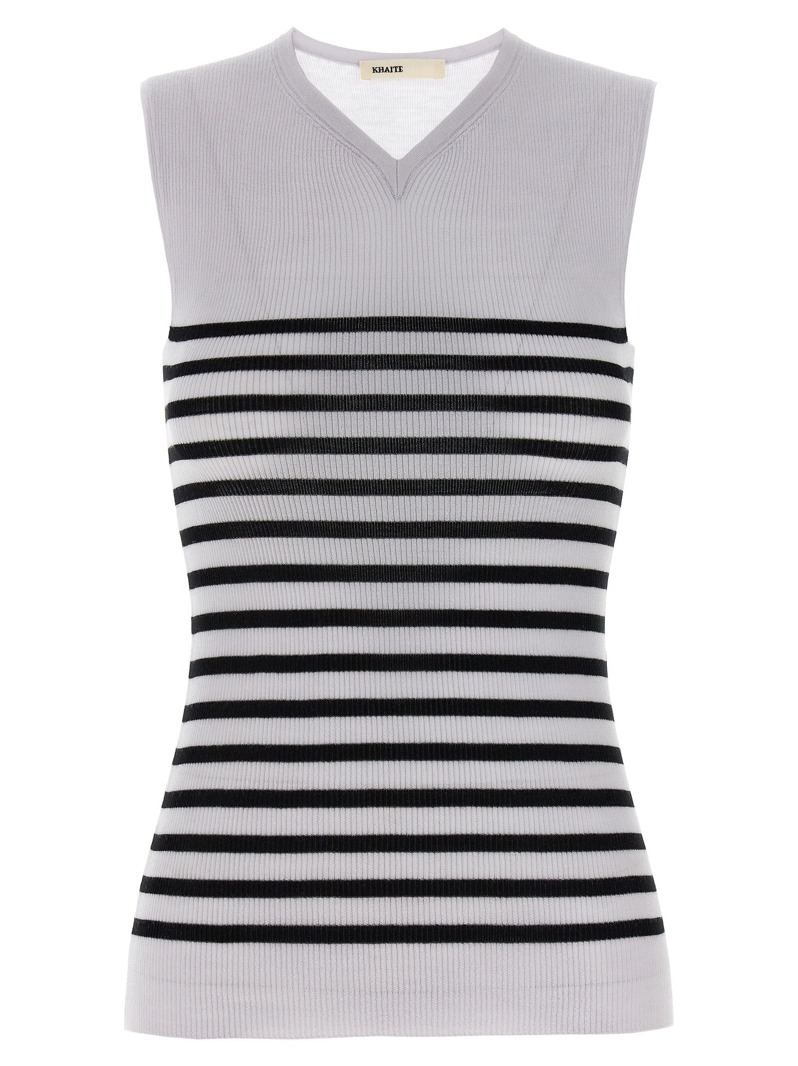 Striped Merino Wool Tank Top — Lavender