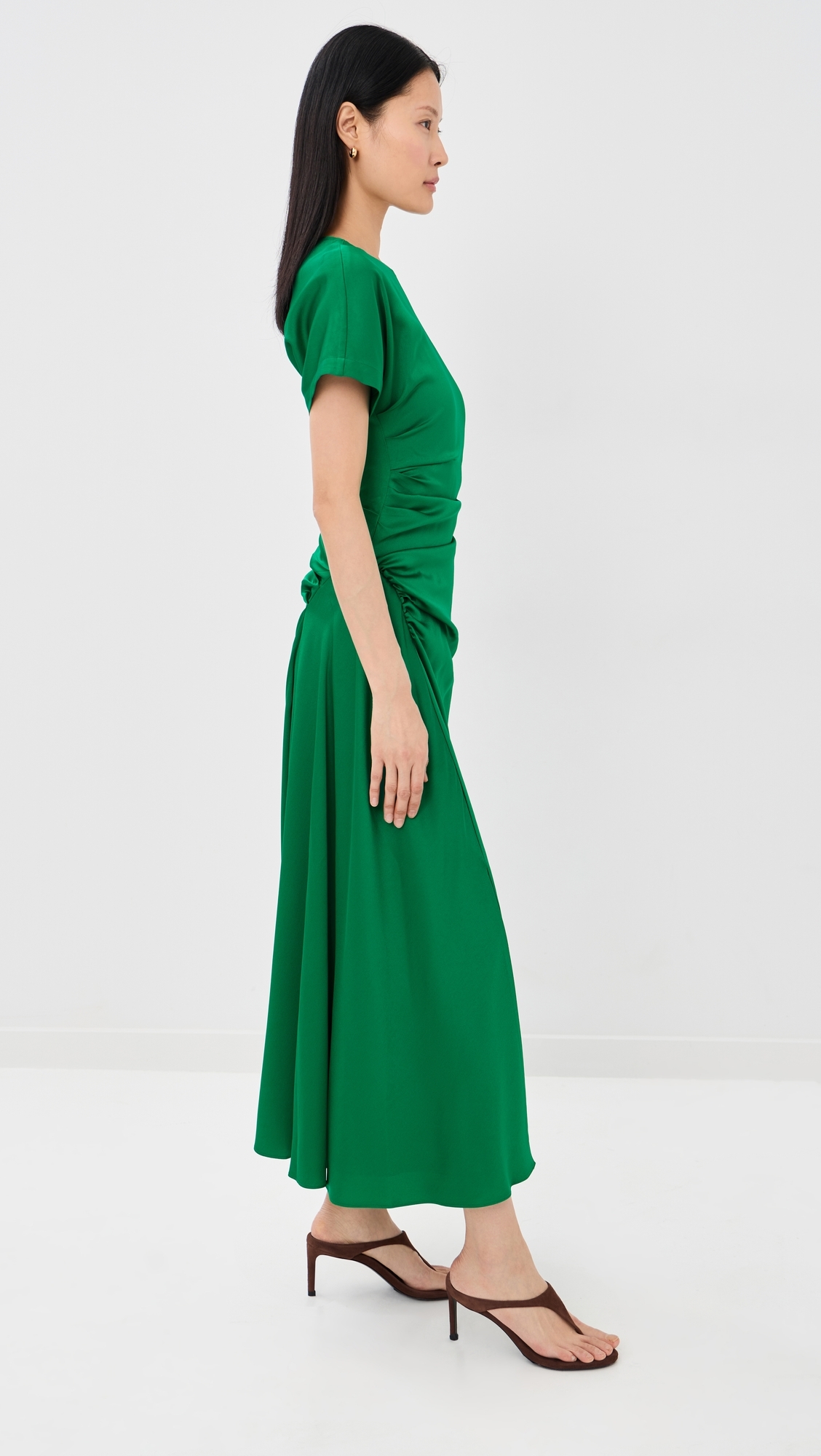 Marabella Draped Midi Dress Kelly Green