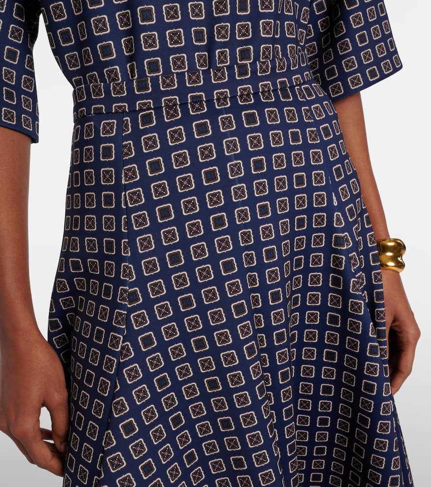 Benda printed jersey midi skirt