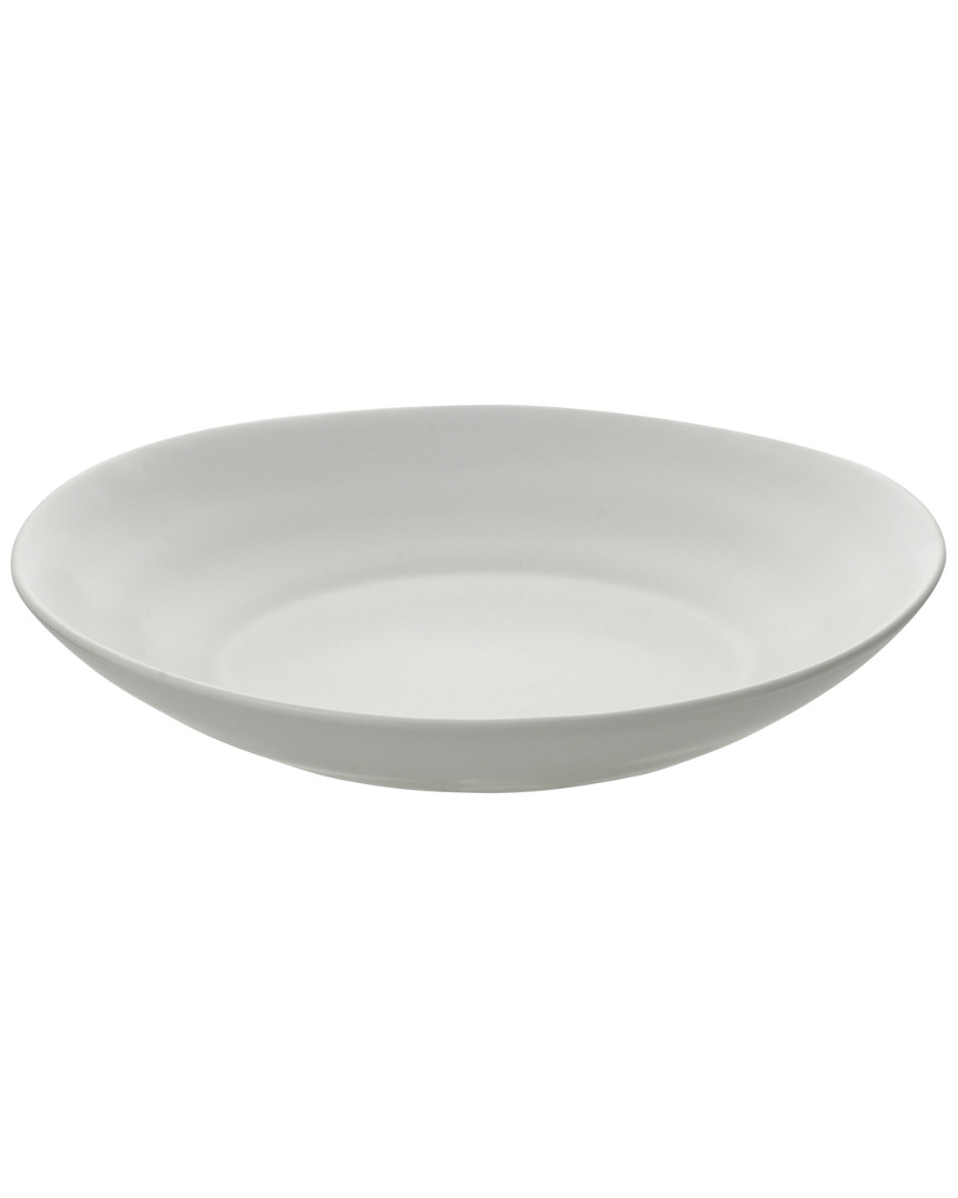 Set of Six 9.7in Wave Matte White Pasta Plates