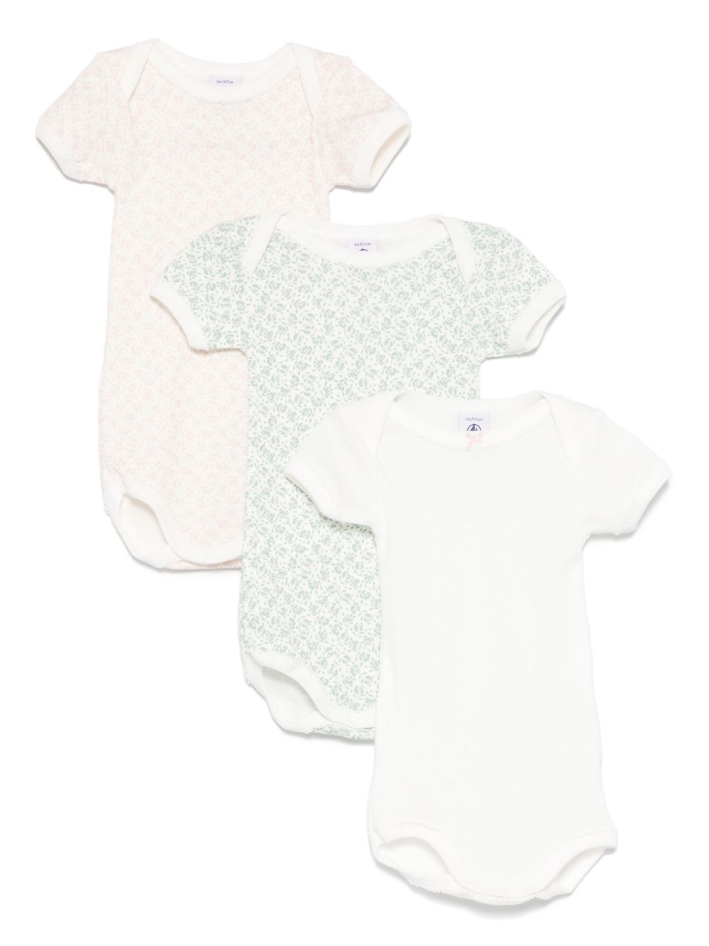 Petit Bateau floral-print babygrows (set of three) - White