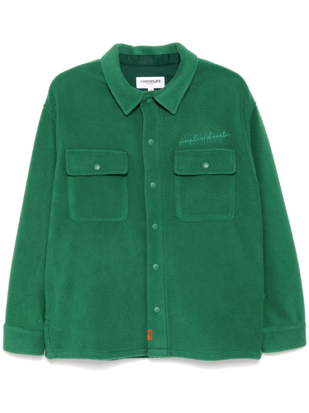 CHOCOOLATE logo-embroidered shirt jacket - Green