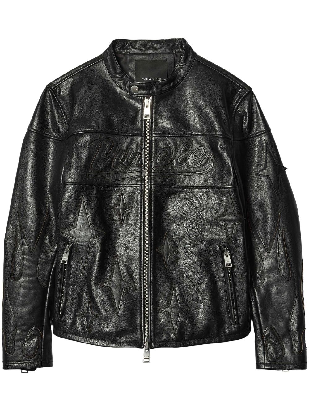 Logo-embroidered jacket - Black