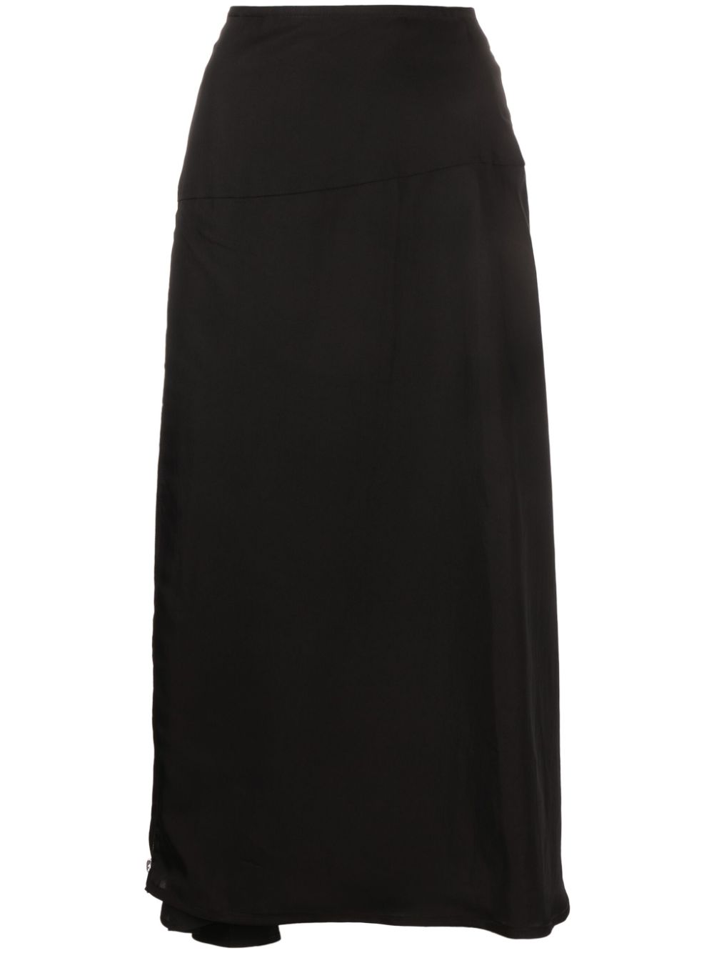 Zip-detail midi skirt - Black