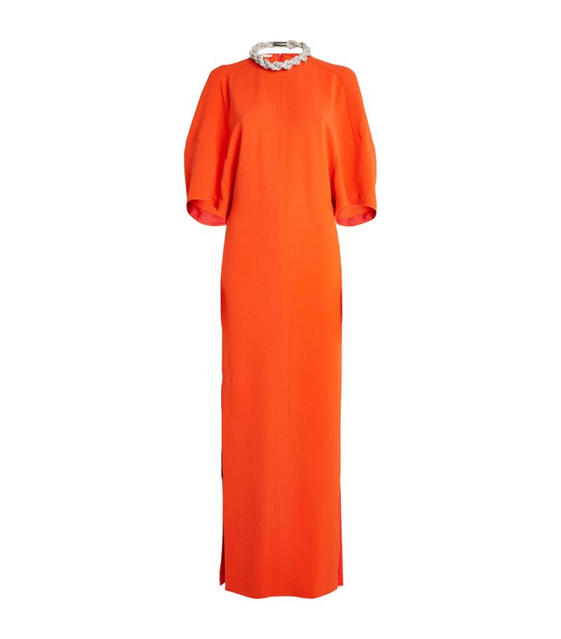 Embellished Neckline Maxi Dress