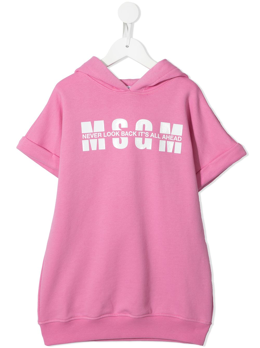 Logo print hooded dress - Pink
