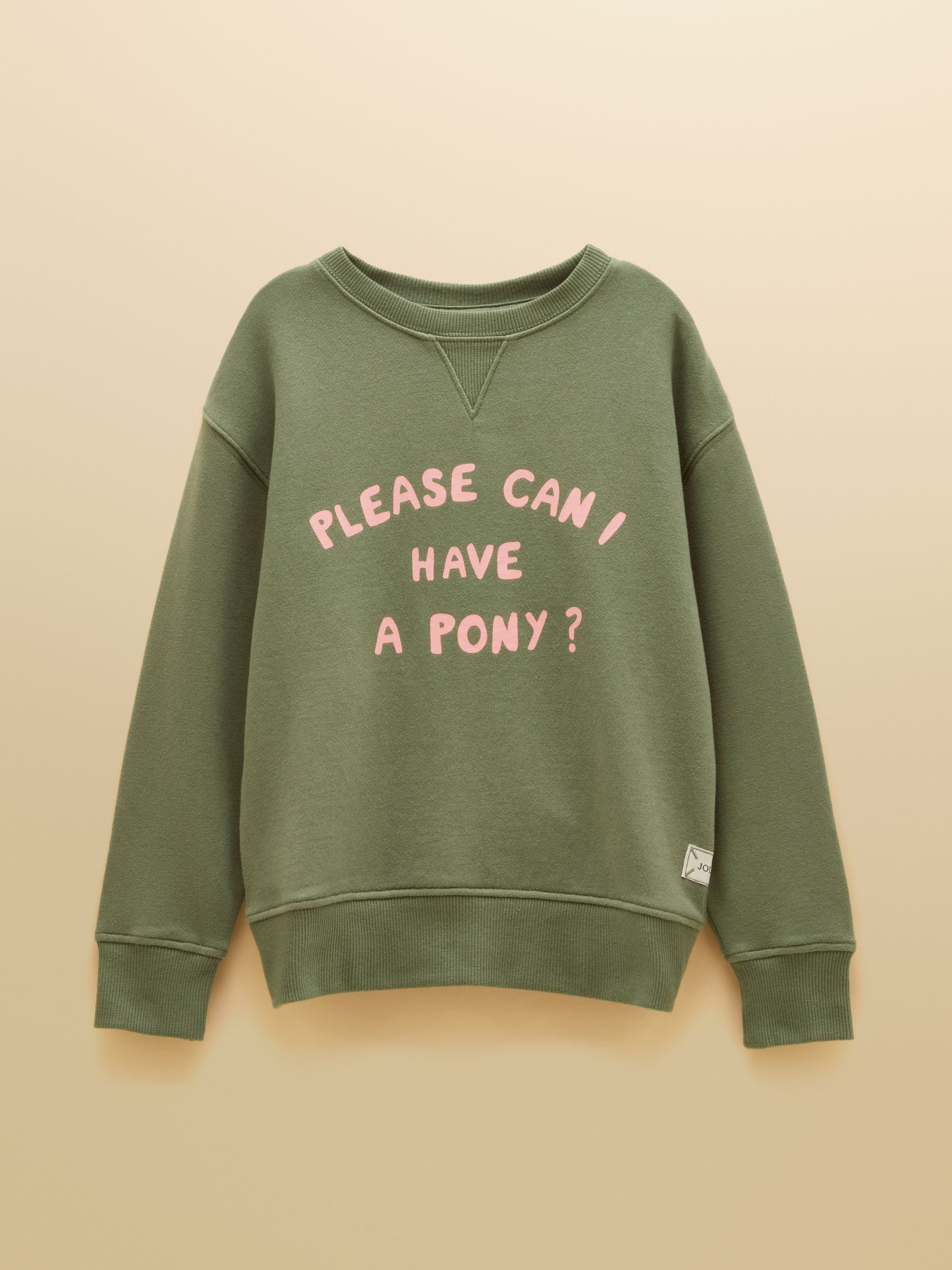 Kids' Sundaze Khaki Green Slogan Crew Neck Sweatshirt