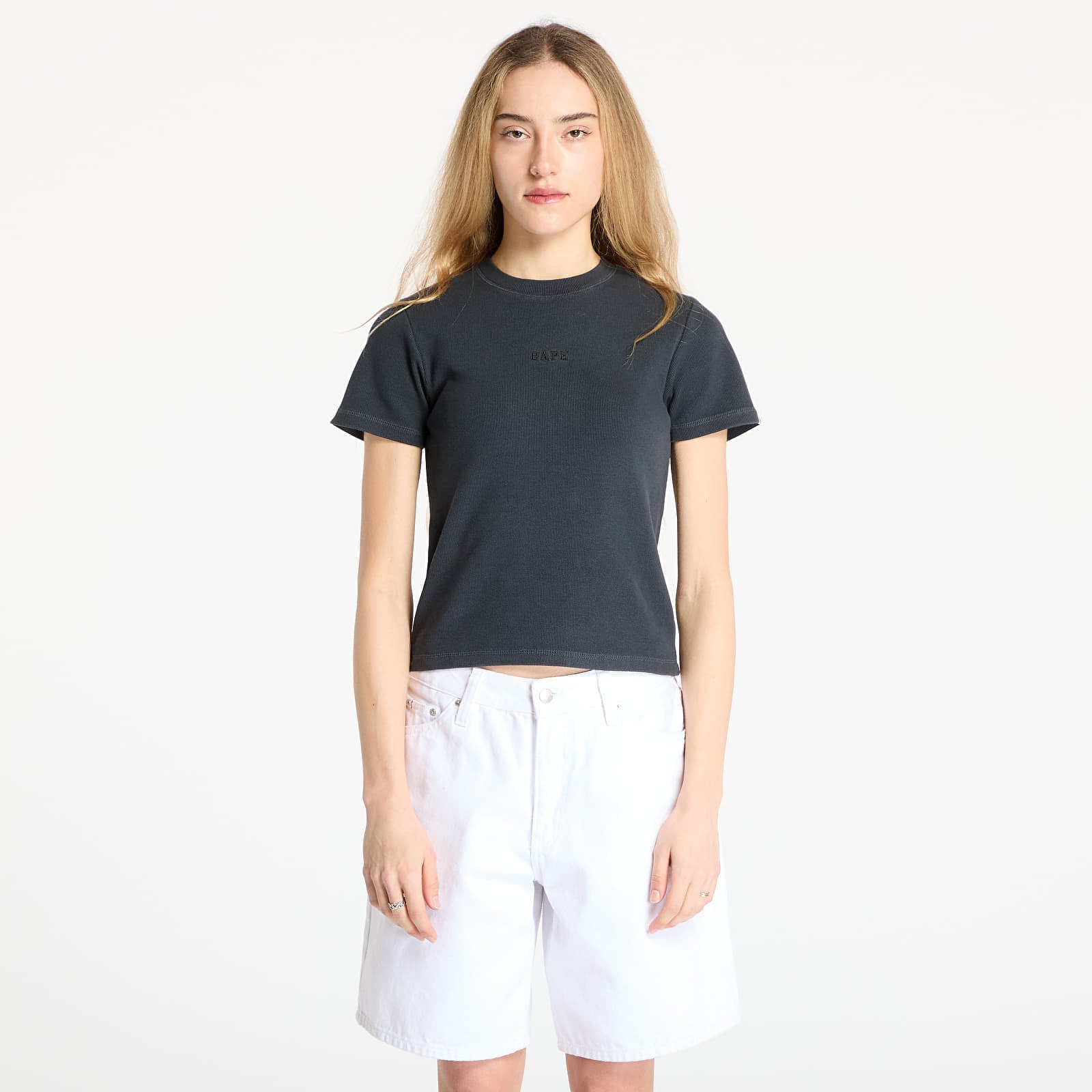 T-shirt A BATHING APE Pigment Dyed Rib Tee Black